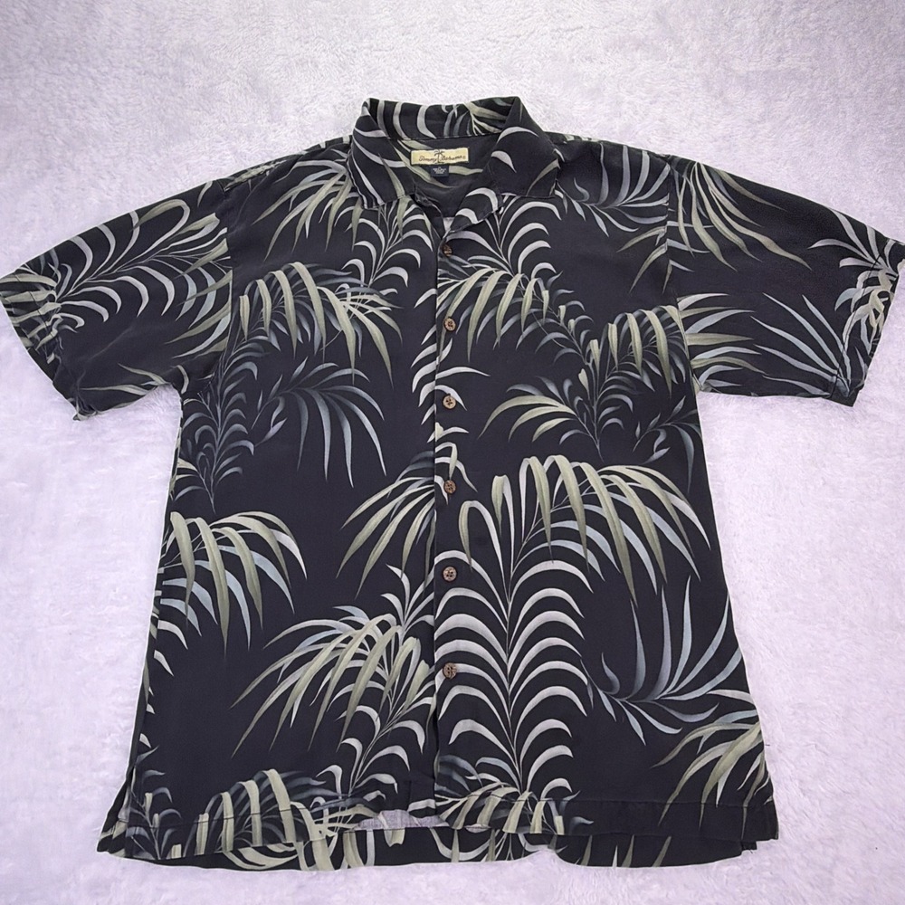 Vintage Tommy Bahama 100% Silk Hawaiian Shirt Short‎ Sleeve Button Up
